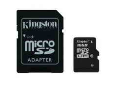 Купить Карта памяти Kingston MicroSDHC 16GB(Class10)+SD adapter