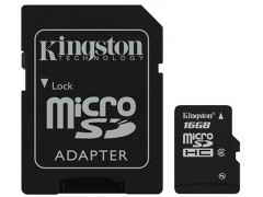 Купить Карта памяти Kingston microSD 16GB Class4+SD adapter