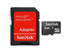 Купить Карта памяти San Disk microSDHC 4GB Class4+SD adapter