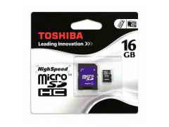 Купить Карта памяти Toshiba microSDHC 16GB class4+adapt(SD-C16GJ(BL3A))