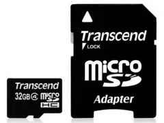 Купить Карта памяти Transcend microSDHC 32GB Class 4 + Adapter